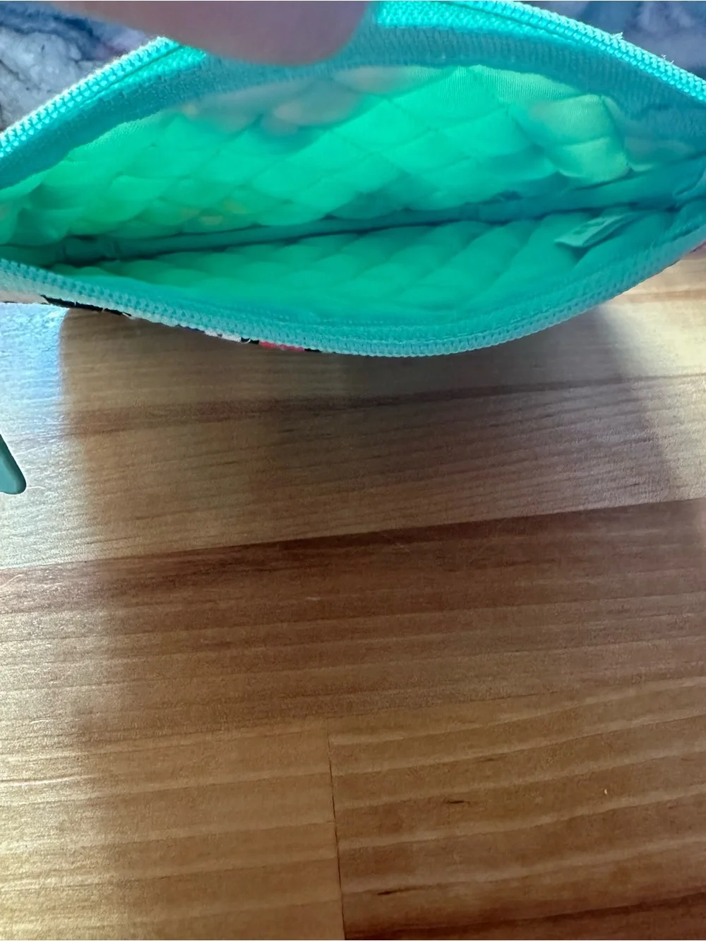 Vera Bradley Teal Quilted Small Zip Pouch